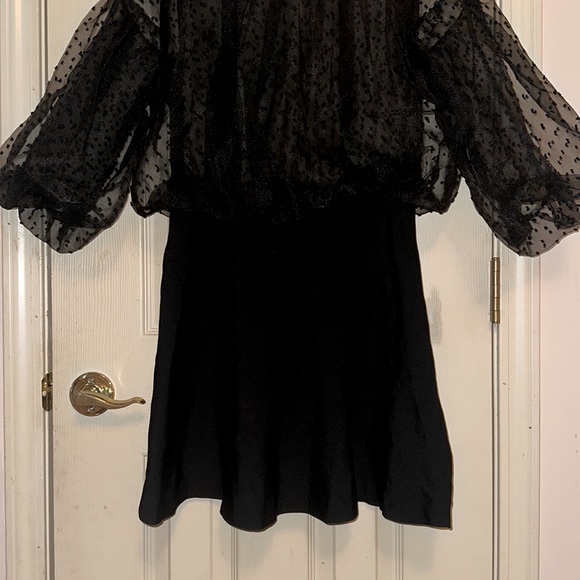 Zara Sheer Black Polka Dot Puff Sleeve Dress.
Size M. - Picture 10 of 13